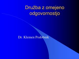 Družba z omejeno odgovornostjo