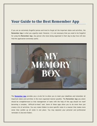 Remember App