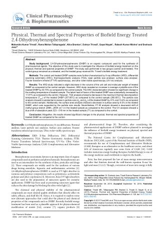 Biofield Energy Tr eated 2,4-Dihydroxybenzophenone