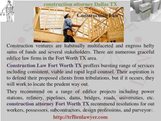 T. Ric Construction Law, Liens and Attorney Dallas TX and Fort Worth TX