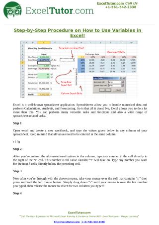 Step-by-Step Procedure on How to Use Variables in Excel
