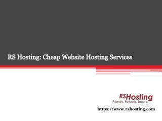 RS Hosting: Cheap Website Hosting Services UK