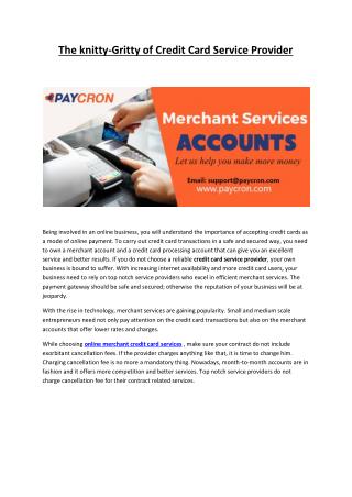 Online Merchant Credit Card Services