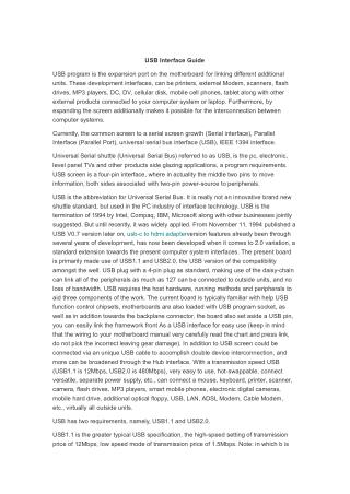 USB Interface Guide