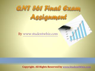 QNT 561 Final Exam 100% correct Answers