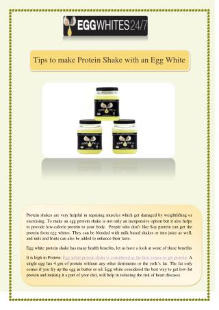 Tips to make Protein Shake with an Egg White