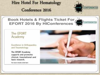 Hire Hotel For Hematology Conference