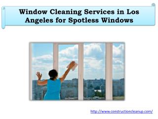 Window Cleaning Services in Los Angeles for Spotless Windows