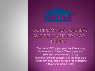 PVC Pipe Manufacturers and Relevant Tips for Buyers