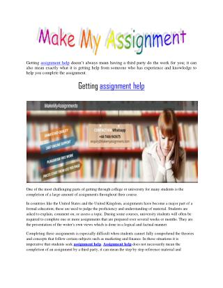 Getting assignment help