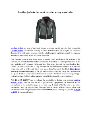 Leather jackets the must have for every wardrobe