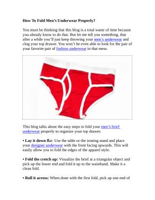 How To Fold Men’s Underwear Properly?
