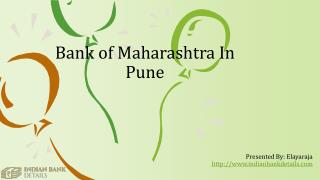 Bank of Maharashtra In Pune Branches