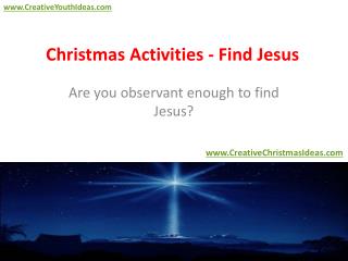 Christmas Activities - Find Jesus