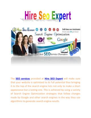 SEO services provided at Hire SEO Expert