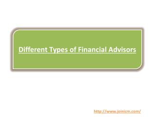 Different Types of Financial Advisors