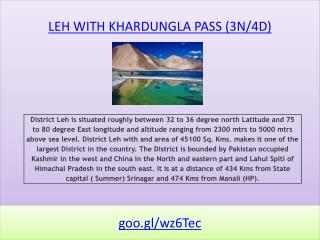 LEH WITH KHARDUNGLA PASS 03N/4D