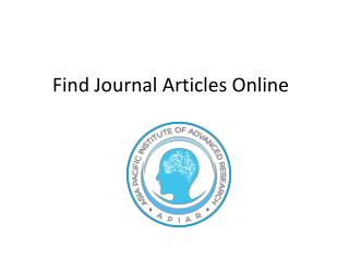 Find journal articles online