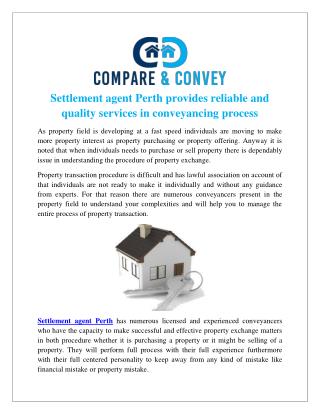 Settlement agent Perth provides reliable and quality services in conveyancing process