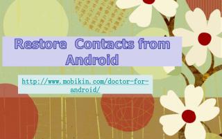 Restore Contacts from Android