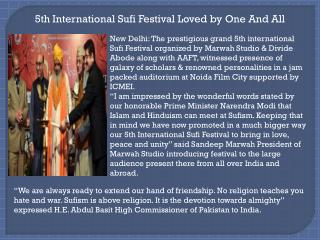 5th International Sufi Festival Loved by One And All