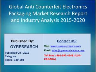Global Anti Counterfeit Electronics Packaging Market 2015 Industry Development, Forecasts,Research, Analysis,Growth, Ins