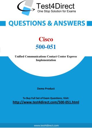 Cisco 500-051 Specialist Real Exam Questions