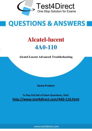 Alcatel lucent 4A0-110 SRA Real Exam Questions