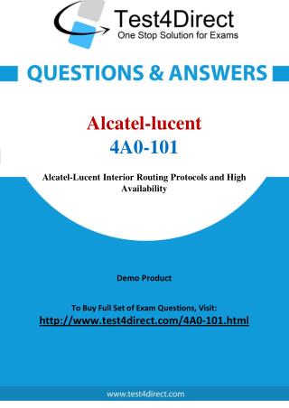 Alcatel lucent 4A0-101 Test - Updated Demo