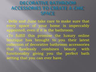 Decorative Bathroom Accessories