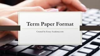 Term Paper Format