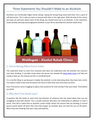 Three Statements You Shouldn’t Make to an Alcoholic