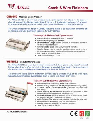 Wire Binding Module Akiles WBM532 by PrintFinish.com