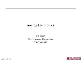 Analog Electronics