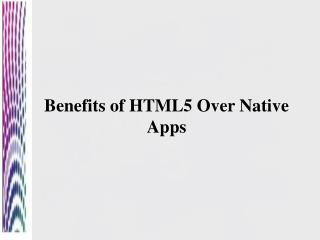 HTML5 wins the battle over native apps