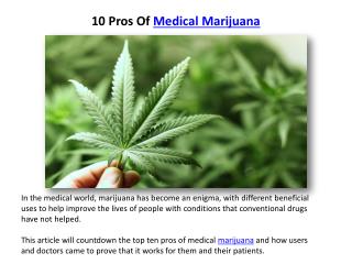 10 Pros Of Medical Marijuana