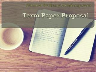 Term Paper Proposal