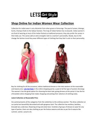 Online shopping women wear collection- letsgetstyle.com
