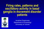 Firing rates, patterns and oscillatory activity in basal ganglia in movement disorder patients