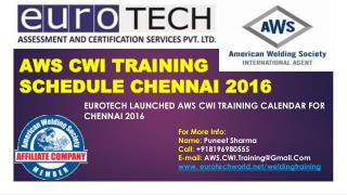 AWS CWI Schedule Chennai 2016