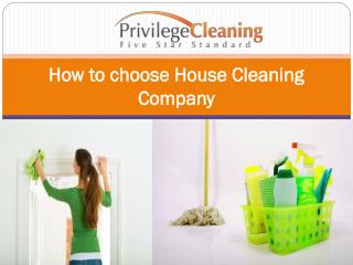 How to choose House Cleaning Company