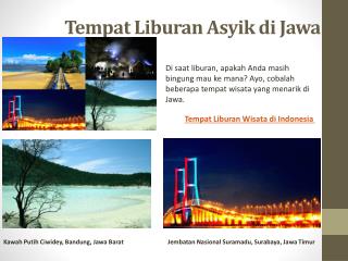 Tempat liburan asyik di Jawa