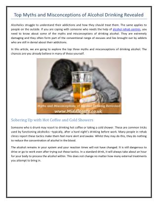 Top Myths and Misconceptions of Alcohol Drinking Revealed