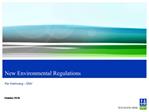New Environmental Regulations