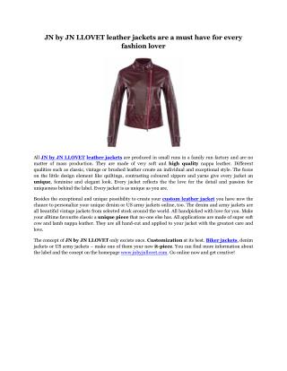 JN by JN LLOVET leather jackets are a must have for every fashion lover