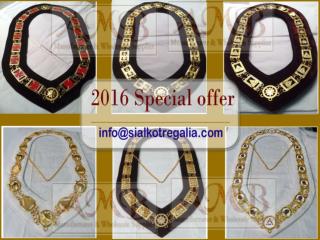 Masonic regalia past master chain collar gold plated