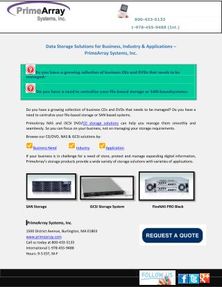 Data Storage Solutions for Business, Industry & Applications – PrimeArray Systems, Inc.