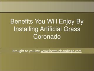Benefits You Will Enjoy By Installing Artificial Grass Coronado