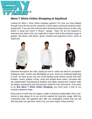 Mens T Shirts Online Shopping at Sayitloud