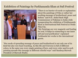 Exhibition of Paintings by Farkhananda Khan at Sufi Festival